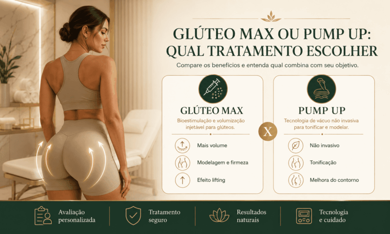 Glúteo Max ou Pump Up: qual tratamento escolher