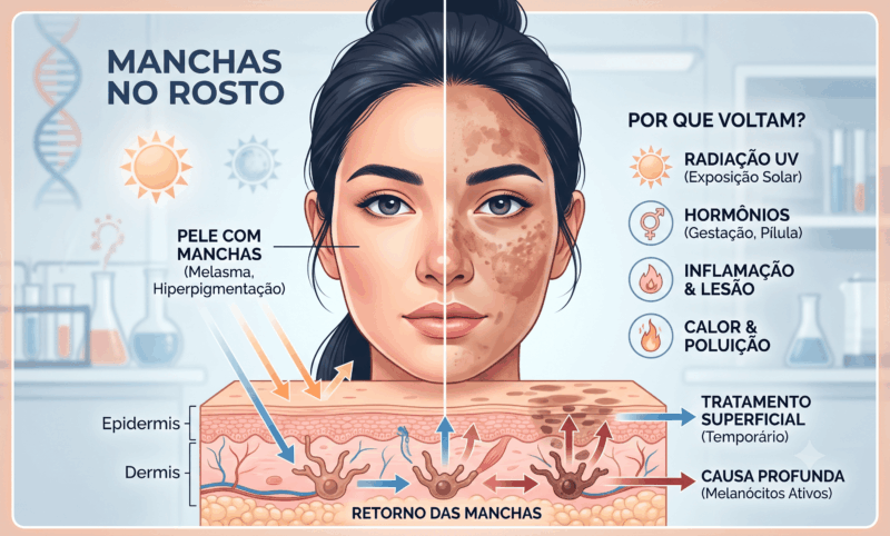 Por Que as Manchas no Rosto Voltam Mesmo Com Tratamento?